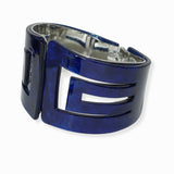 100421, GEOMETRIC GLITTER CELLULOID ACETATE OPEN CUFF BRACELET