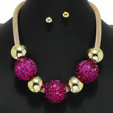 100431, RHINESTONE BALL SLIDE NECKLACE