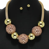 100431, RHINESTONE BALL SLIDE NECKLACE