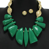 100432, GEOMETRIC RESIN STONE NECKLACE