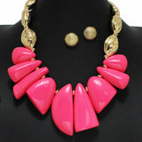 100432, GEOMETRIC RESIN STONE NECKLACE