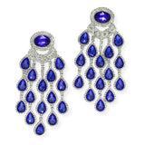 100443, TEARDROP ACCENT CRYSTAL RHINESTONE EVENING EARRING