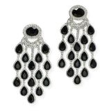100443, TEARDROP ACCENT CRYSTAL RHINESTONE EVENING EARRING