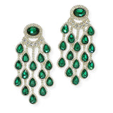 100443, TEARDROP ACCENT CRYSTAL RHINESTONE EVENING EARRING