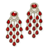100443, TEARDROP ACCENT CRYSTAL RHINESTONE EVENING EARRING