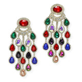 100443, TEARDROP ACCENT CRYSTAL RHINESTONE EVENING EARRING