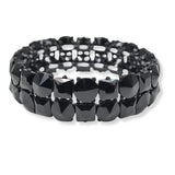 100444, ROUND & SQUARE RHINESTONE STRETCH BRACELET