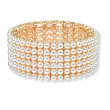 100445, PEARL STUDDED STRETCH BRACELET