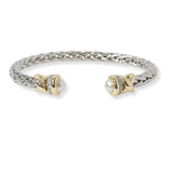 100456, 14K GOLD PLATED, DESIGNER INSPIRED CUBIC ZIRCONIA CUFF BRACELET