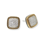 100468, MICRO PAVE DESIGNER INSPIRED STUD EARRING