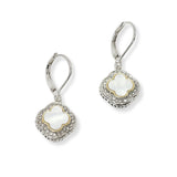 100469, PAVE CZ CLOVER DESIGNER INSPIRED DANGLE EARRING