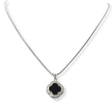 100470, PAVE CZ CLOVER DESIGNER INSPIRED PENDANT NECKLACE