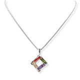 100471, CUBIC ZIRCONIA DESIGNER INSPIRED PENDANT NECKLACE
