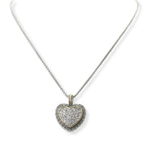 100472, HEART CUBIC ZIRCONIA DESIGNER INSPIRED PENDANT NECKLACE