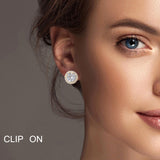 100482, ROUND CUBIC ZIRCONIA CLIP ON EARRING