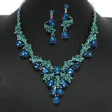100483, FLORAL VINE RHINESTONE EVENING NECKLACE