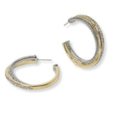 100503, PAVE DESIGNER INSPIRED ROUND HOOP EARRING