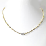 100510, PAVE CZ DESIGNER INSPIRED PENDANT NECKLACE