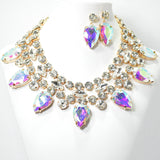 100512, TEARDROP ACCENT RHINESTONE NECKLACE