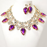 100512, TEARDROP ACCENT RHINESTONE NECKLACE