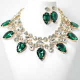 100512, TEARDROP ACCENT RHINESTONE NECKLACE
