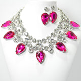 100512, TEARDROP ACCENT RHINESTONE NECKLACE