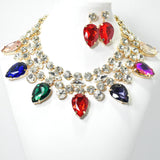 100512, TEARDROP ACCENT RHINESTONE NECKLACE
