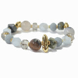 100513, SEMI PRECIOUS STONE BEADED STRETCH BRACELET