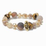 100513, SEMI PRECIOUS STONE BEADED STRETCH BRACELET