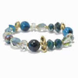 100513, SEMI PRECIOUS STONE BEADED STRETCH BRACELET