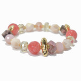100513, SEMI PRECIOUS STONE BEADED STRETCH BRACELET