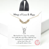 100519, GOLD DIPPED, "WINGS OF LOVE & HOPE" DAINTY NECKLACE