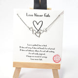 100521, GOLD DIPPED, "LOVE NEVER FAILS" DAINTY HEART NECKLACE
