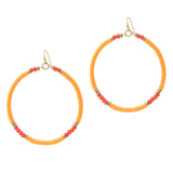 100522, MULTI BEAD HOOP DANGLE EARRING