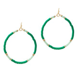 100522, MULTI BEAD HOOP DANGLE EARRING