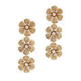 100523, FLOWER PEARL & CRYSTAL RHINESTONE DROP DANGLE EARRING