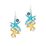 100541, STARFISH ENAMEL DANGLE EARRING