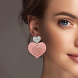 100548, GLITTER HEART ACRYLIC DANGLE EARRING