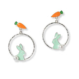 100558, EASTER BUNNY CARROT HOOP DANGLE EARRING