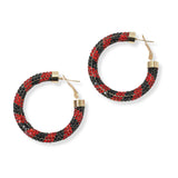 100567, GLITTER CRYSTAL RHINESTONE ROUND HOOP EARRING