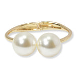 100572, CHUNKY PEARL OPEN BANGLE BRACELET
