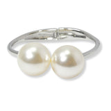 100572, CHUNKY PEARL OPEN BANGLE BRACELET