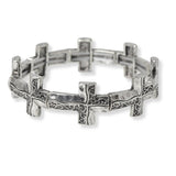 100579, WESTERN CROSS METAL STRETCH BRACELET
