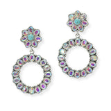 100589, WESTERN RHINESTONE HOOP DANGLE EARRING