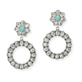 100589, WESTERN RHINESTONE HOOP DANGLE EARRING