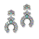 100590, WESTERN SQUASH BLOSSOM RHINESTONE DANGLE EARRING