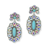 100591, WESTERN CONCHO RHINESTONE DANGLE EARRING