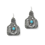 100594, WESTERN HORSESHOE COW EAR TAG EARRING