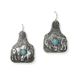 100595, WESTERN BUFFALO COW EAR TAG EARRING