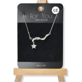 100602, DAINTY STAR CHARM CUBIC ZIRCONIA NECKLACE